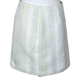 NWT Classy H&M Monochromatic Cream Plaid A-line Fully Lined Miniskirt Size S